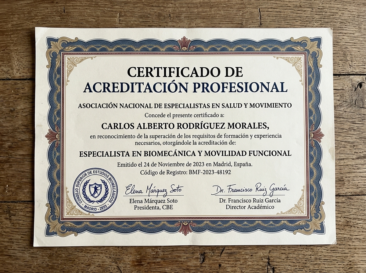 Certificado Oficial de Biomecánica Funcional